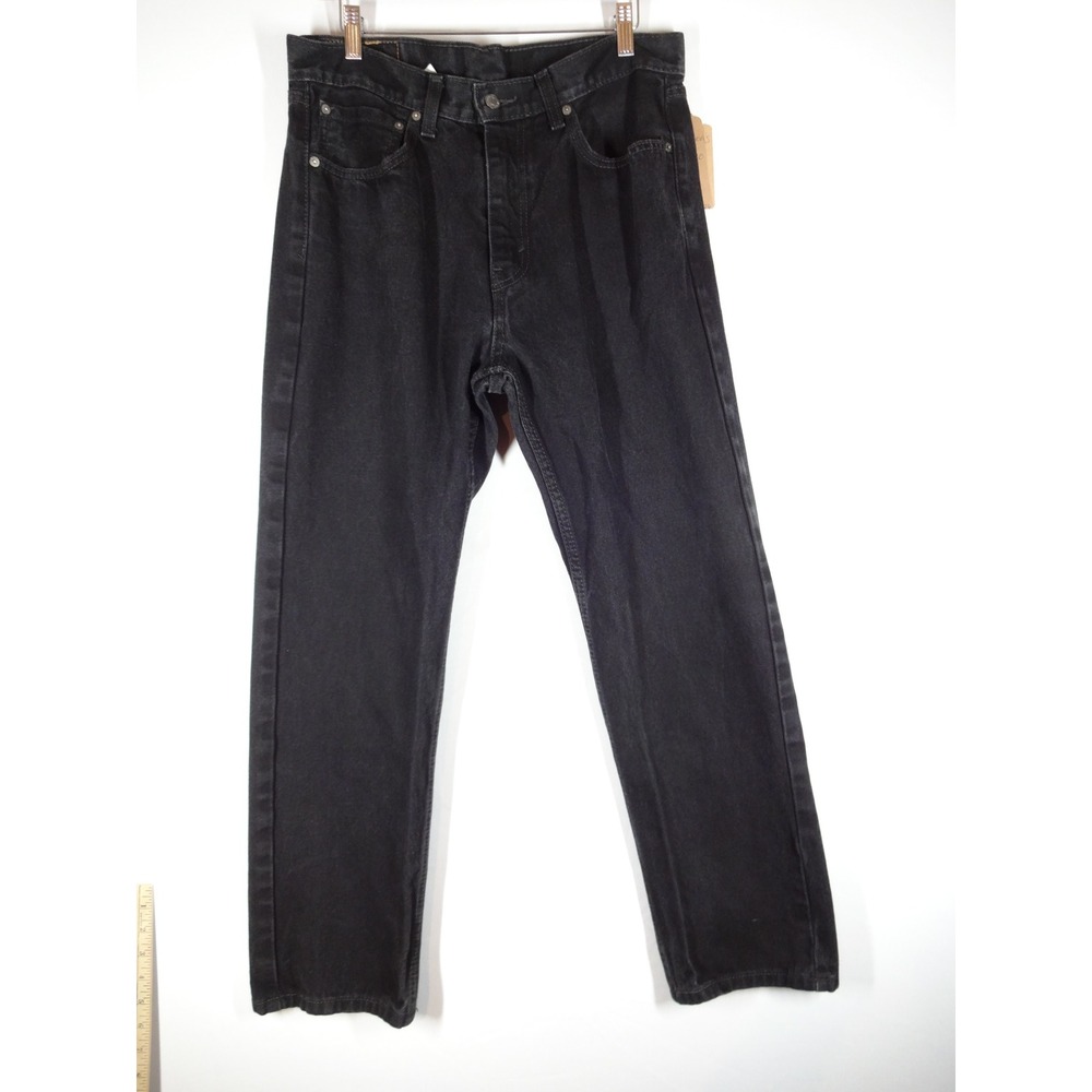 Levi's 505 Jeans Women 34x30 Black Straight Leg Denim Y2K Grunge Retro 3425